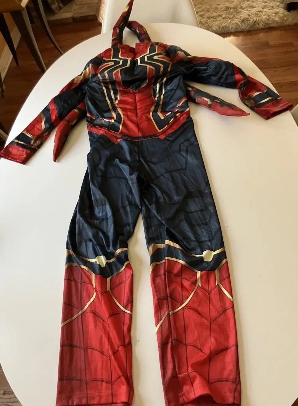 Disney Store Marvel Iron Spider-Man Costume Muscle Suit + Mask & 1 Glove EUC